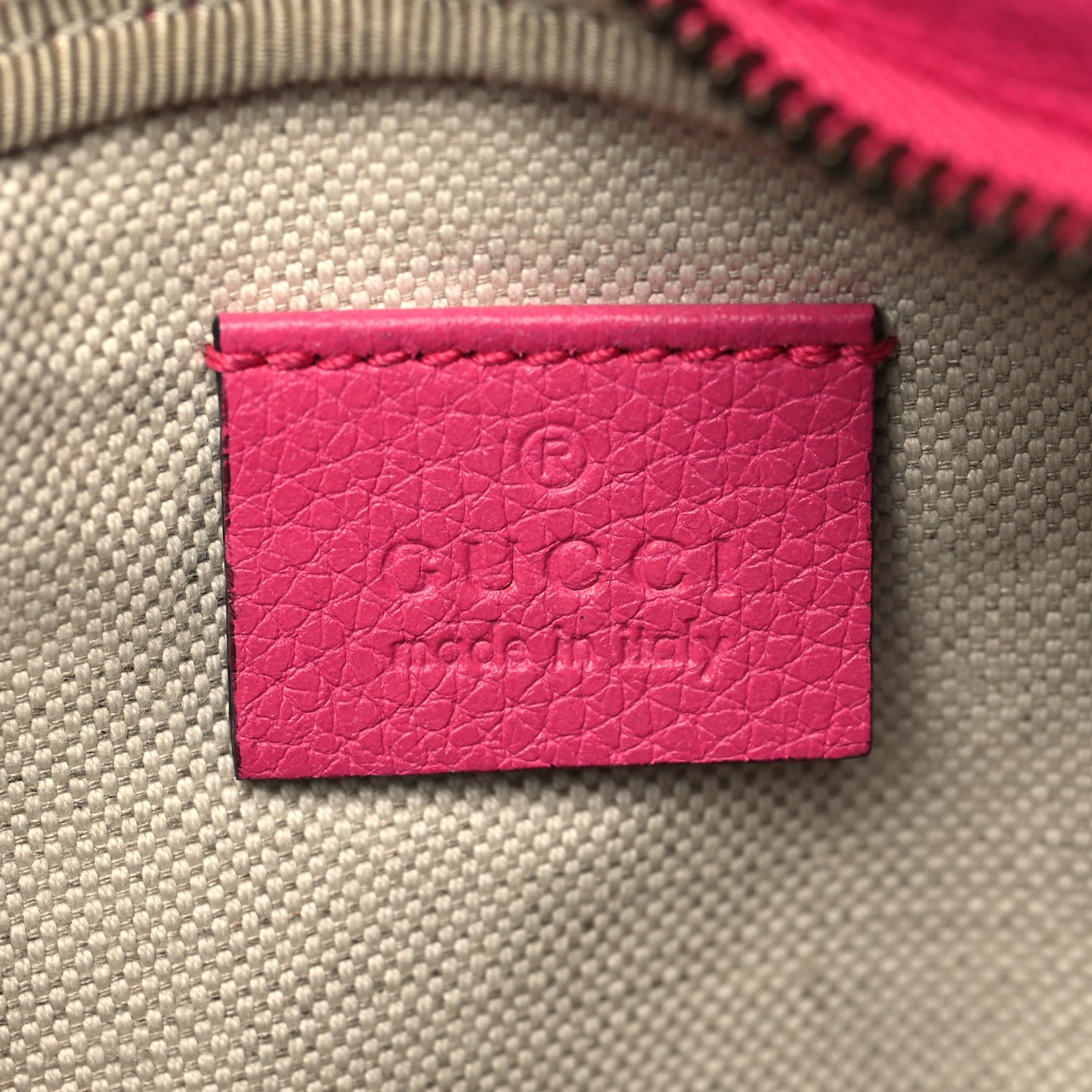 Grained Calfskin Small Logo Belt Bag Box Pink Green