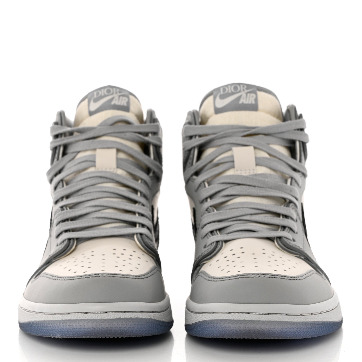 Christian Dior X NIKE AIR JORDAN Calfskin Mens Oblique High Sneakers 41 Beige White 3 of 11