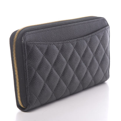 Chanel Caviar Quilted Large Gusset Zip Around Wallet Black 3 of 8