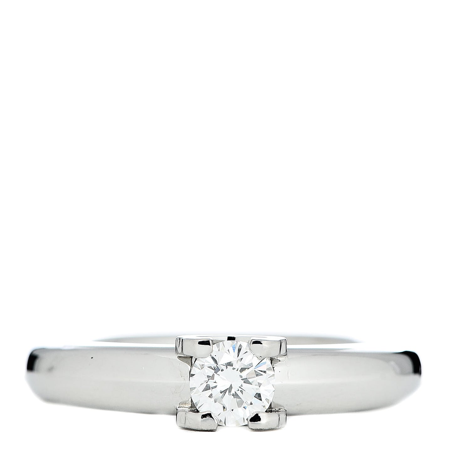 18K White Gold Diamond .42ct C De Solitaire Ring 52 6