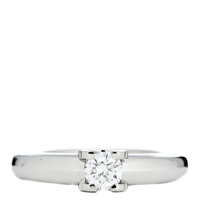 Cartier 18K White Gold Diamond .42ct C De Solitaire Ring 52 6 1 of 5