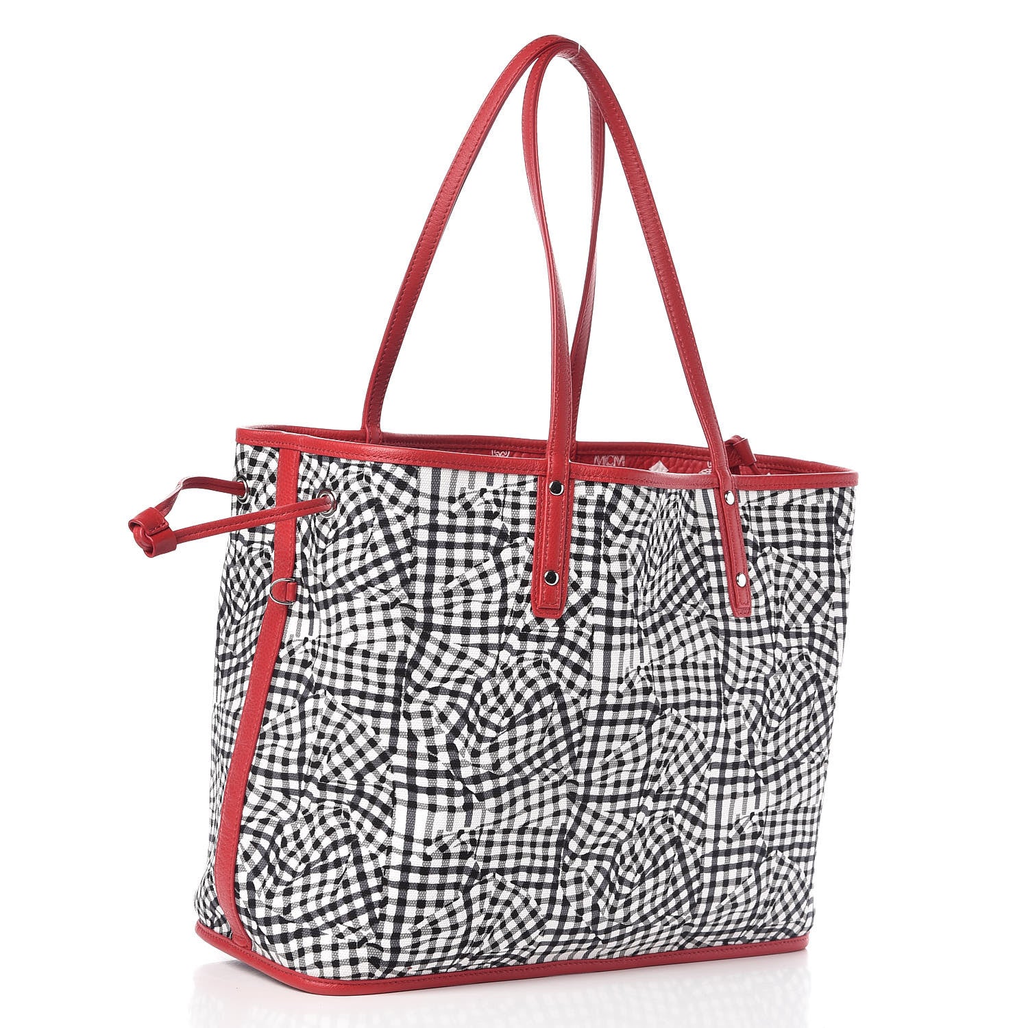 MCM Visetos Medium Reversible Shopper Tote Ruby Red 6 of 14