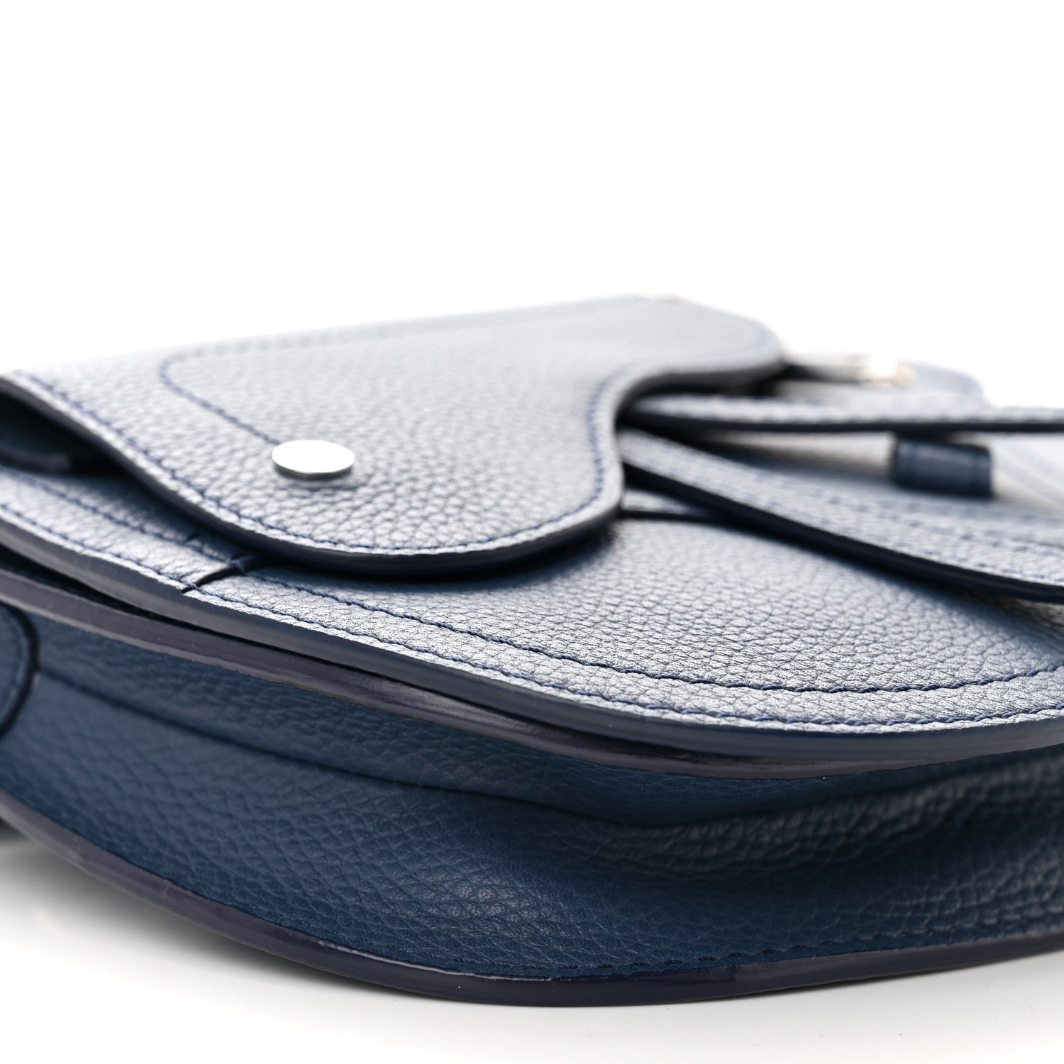 Christian Dior Grained Calfskin Saddle Pouch Blue 9 of 10