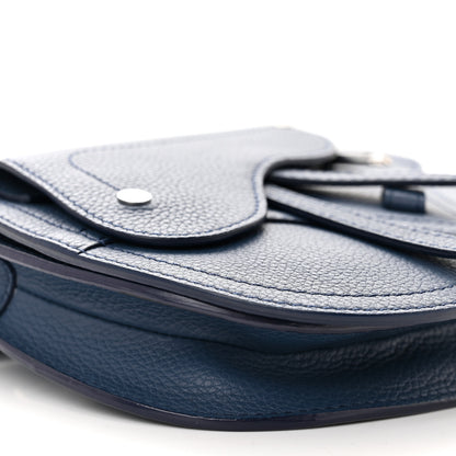 Christian Dior Grained Calfskin Saddle Pouch Blue 9 of 10