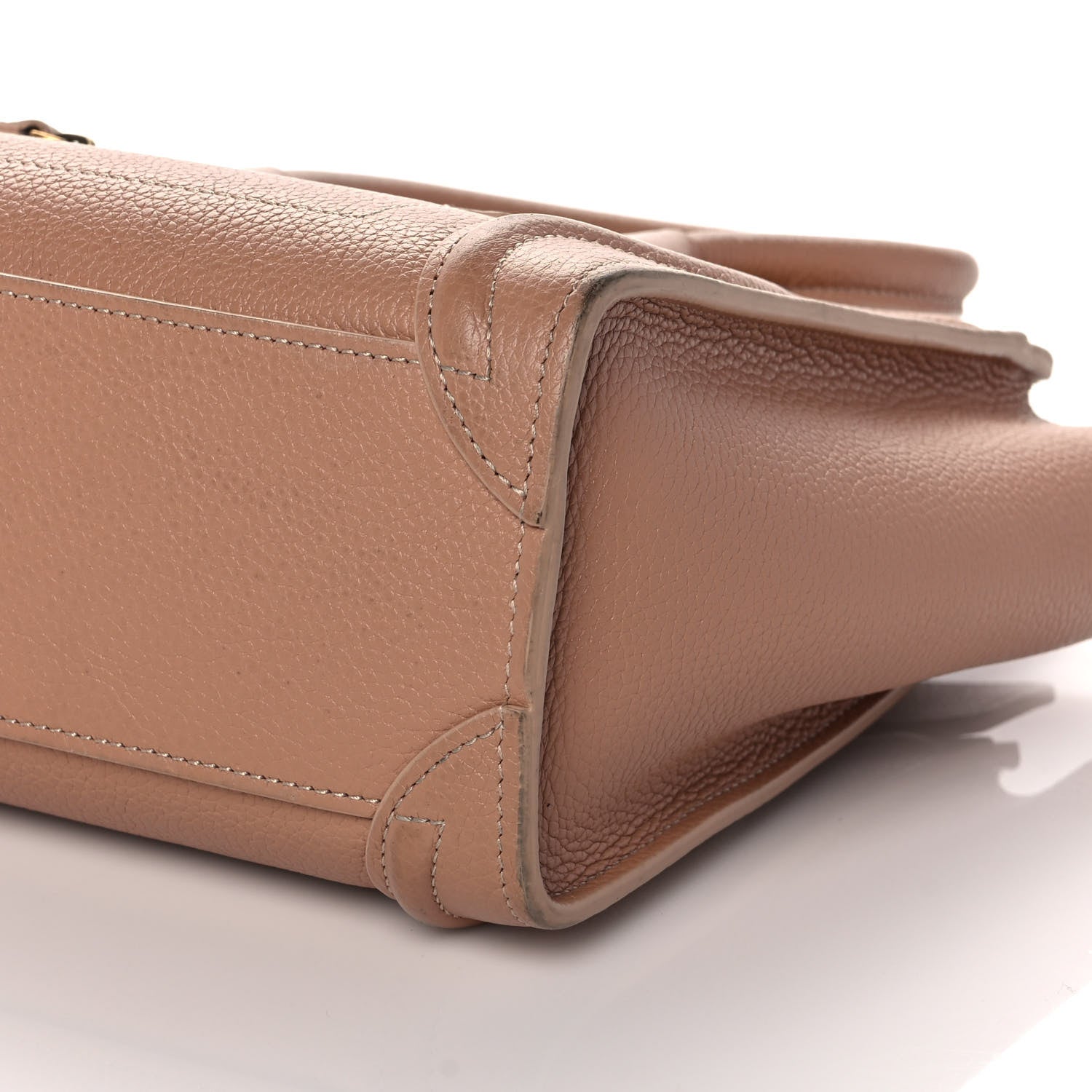 Celine Drummed Calfskin Nano Luggage Camel 9 of 12
