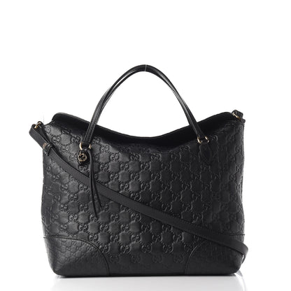 Gucci Guccissima Medium Bree Foldover Tote Black 1 of 9