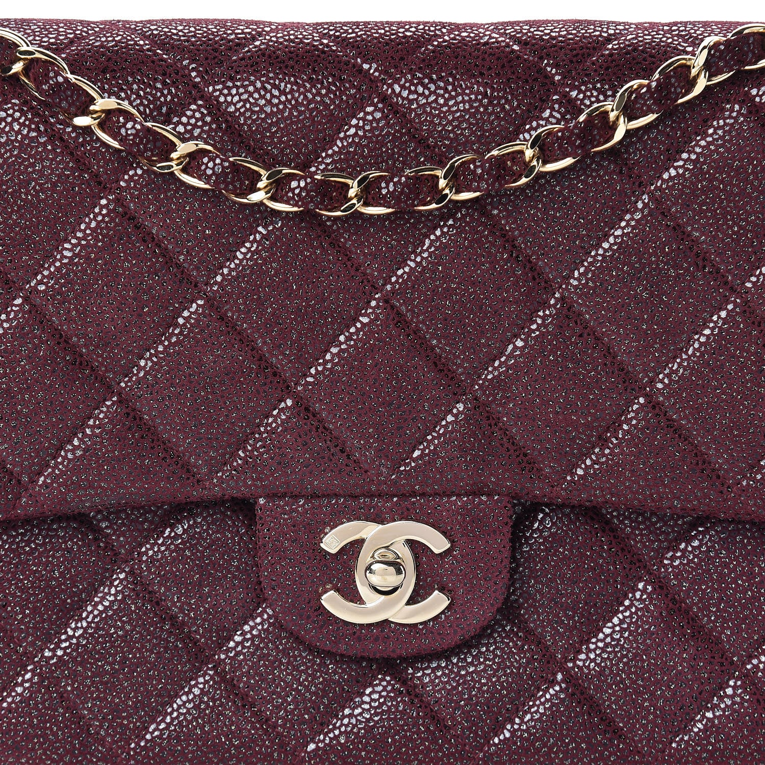 Chanel Iridescent Caviar Quilted Medium Double Flap Red 8 of 11