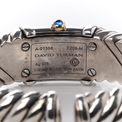 David Yurman Sterling Silver 18K Yellow Gold Diamond Mother of Pearl 19mm Waverly Quartz Watch 5 of 5