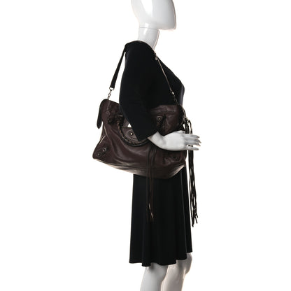 Balenciaga Agneau Classic Hardware Lizard Embossed City Castagna 2 of 9