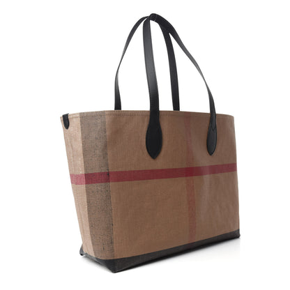 Burberry Coated Canvas Mega Check Medium Doodle Tote Black 3 of 8