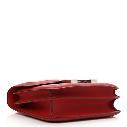 Hermes Swift Toile H Berline Constance 24 Rouge Piment Ecru 4 of 11