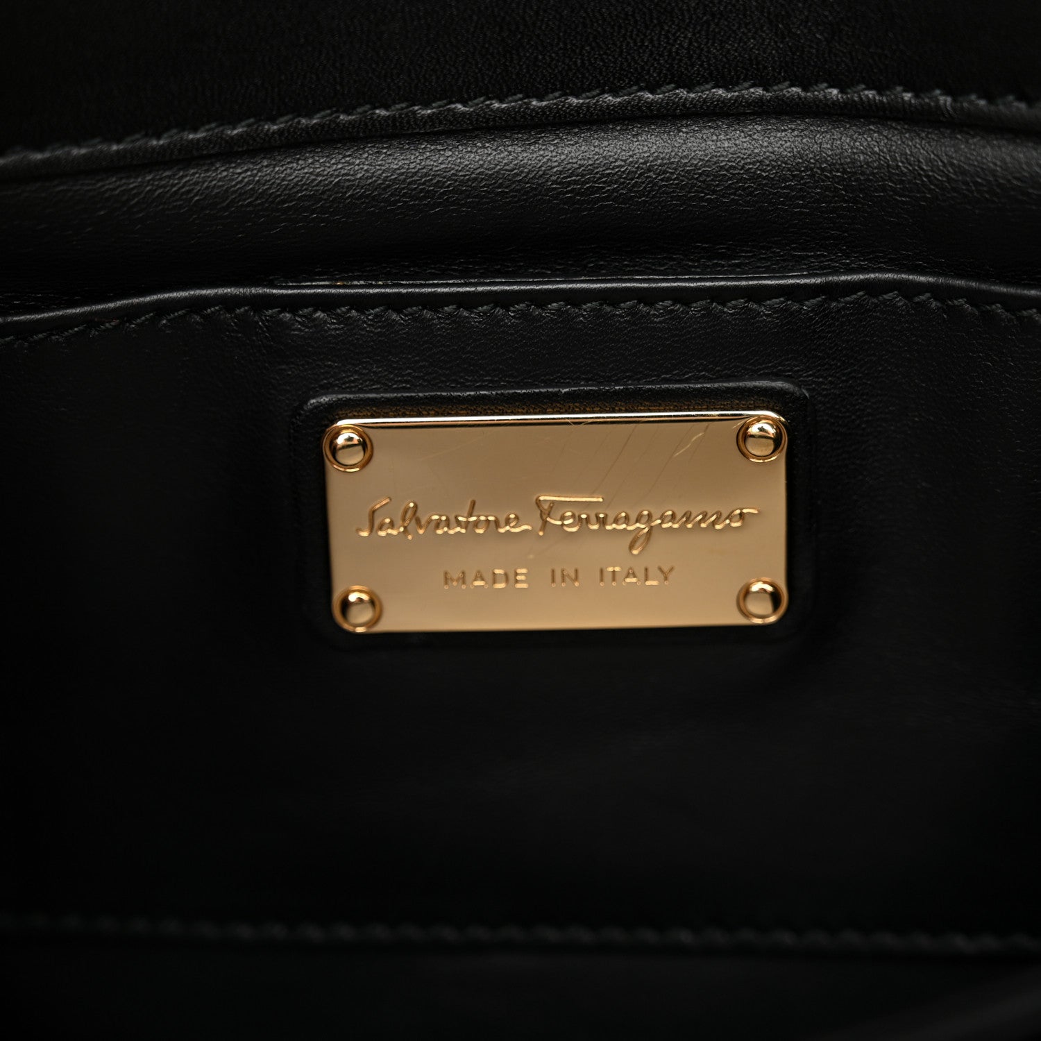 Salvatore Ferragamo Calfskin Thalia Flap Shoulder Bag Black 6 of 12