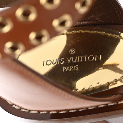 Louis Vuitton Calfskin Monogram Passenger Sandals 38.5 Cognac 7 of 10