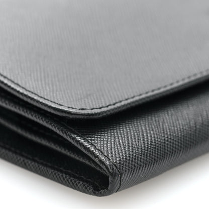Prada Vitello Move Metal Oro Chain Wallet Black 8 of 9