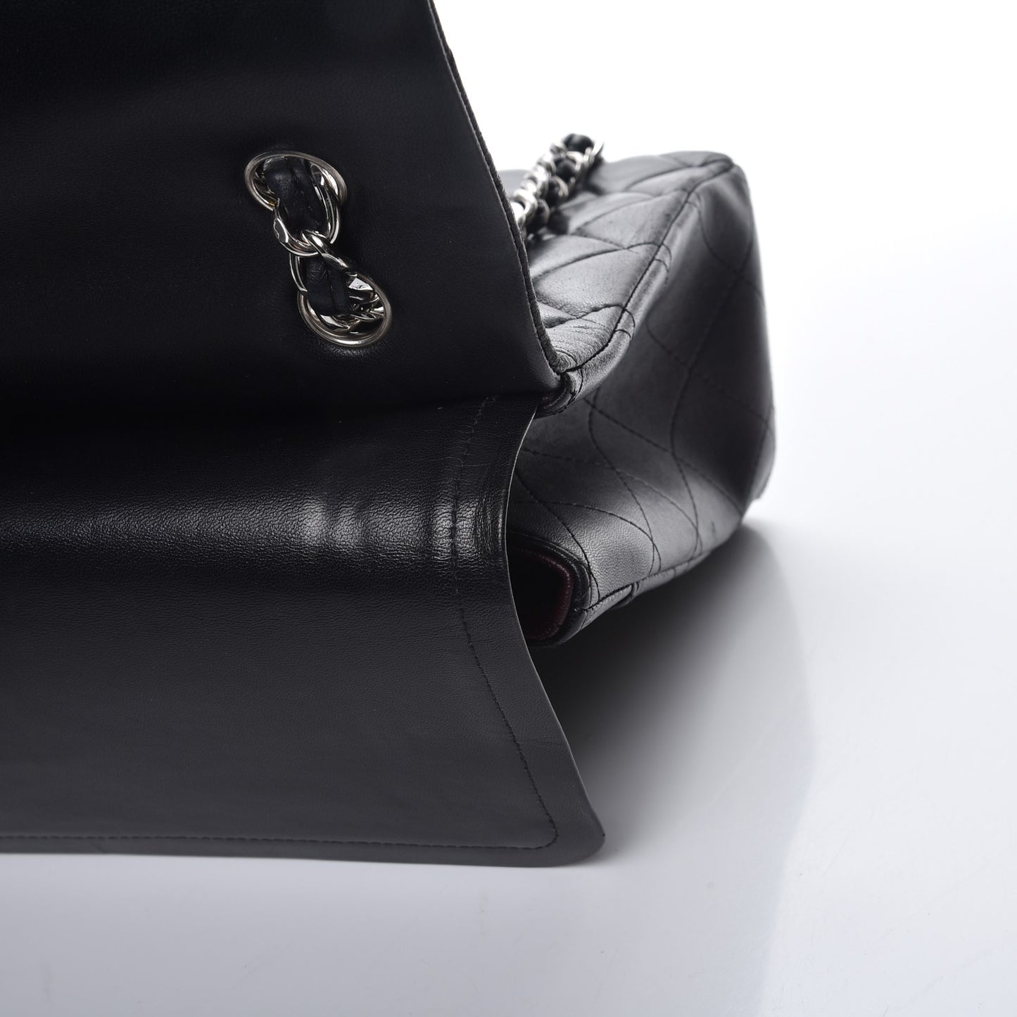 Lambskin Quilted Maxi Double Flap Black
