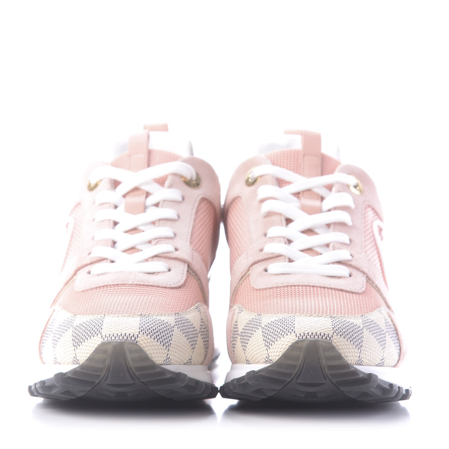 Louis Vuitton Suede Damier Azur Run Away Sneakers 38 Pink 2 of 8