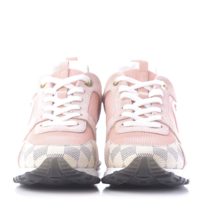 Louis Vuitton Suede Damier Azur Run Away Sneakers 38 Pink 2 of 8