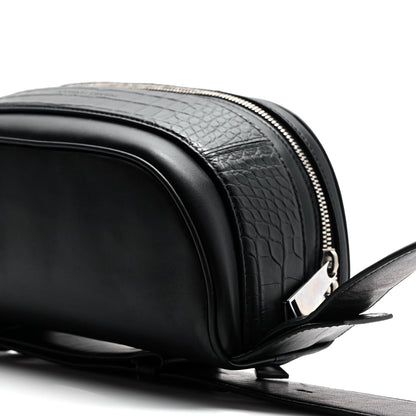 Bottega Veneta French Calfskin Alligator Embossed Belt Bag Black 8 of 8