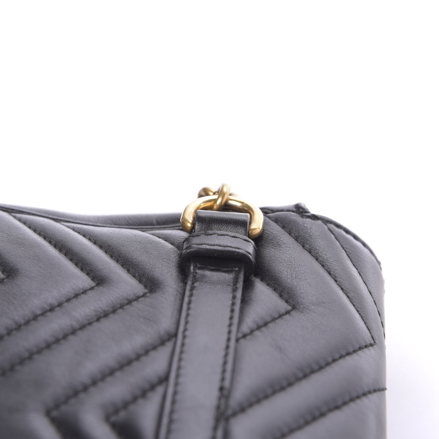 Calfskin Matelasse Pearly GG Marmont Chain Belt Bag Black