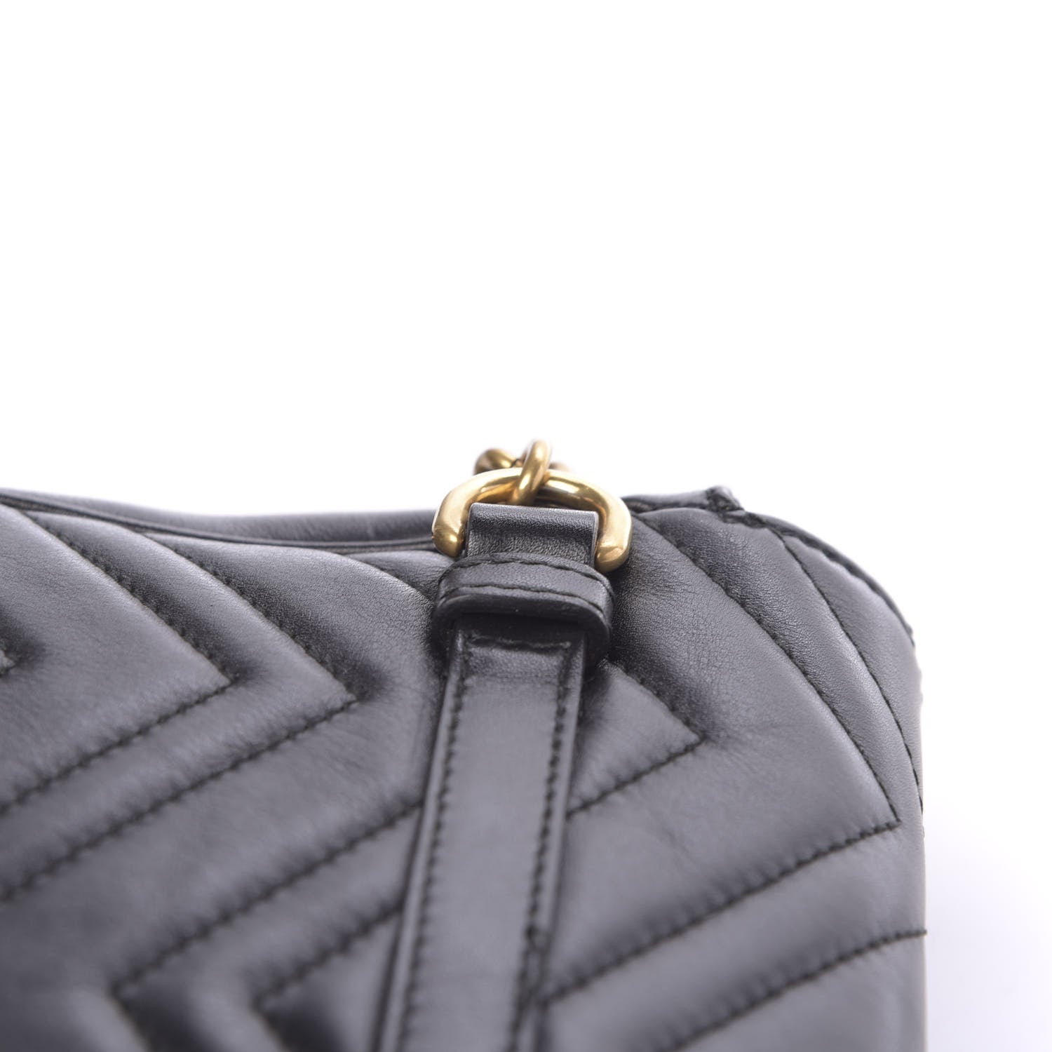 Gucci Calfskin Matelasse Pearly GG Marmont Chain Belt Bag Black 12 of 12