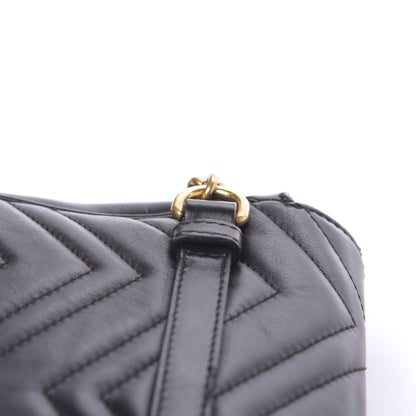 Gucci Calfskin Matelasse Pearly GG Marmont Chain Belt Bag Black 12 of 12