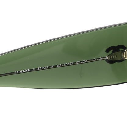 Chanel Acetate Pearl Rectangle Sunglasses 5480-H-A Dark Green 5 of 8