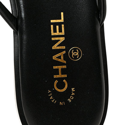 Chanel Goatskin CC Times Square Thong Sandals 40 Black 7 of 11