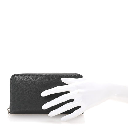 Fendi Cuoio Romano Selleria Zip Around Wallet Argilla 2 of 9
