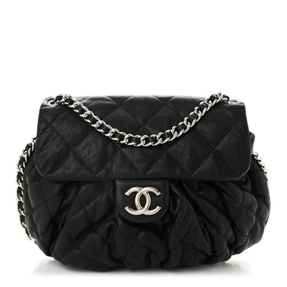 Chanel Washed Lambskin Quilted Medium Chain Around Messenger Black 1 of 11