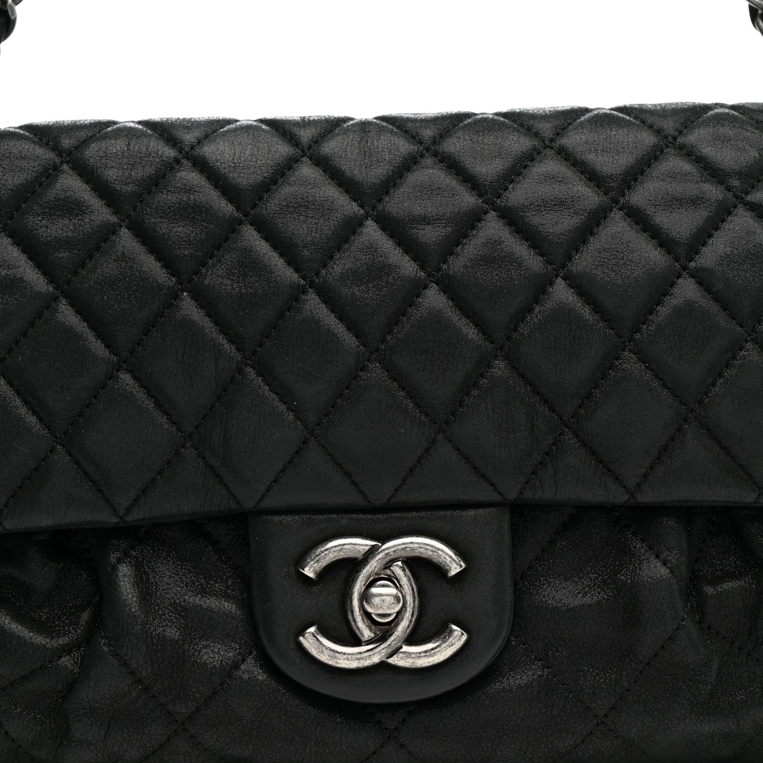 Chanel Iridescent Calfskin Quilted East West Flap Black 8 of 11
