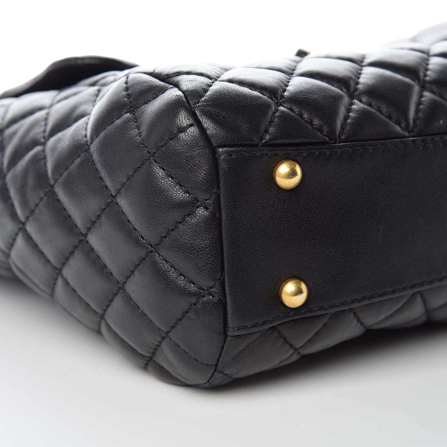 Lambskin Quilted Large Fluffy CC Shopping Tote Black