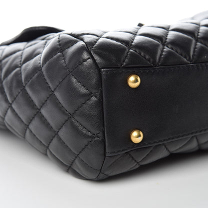 Chanel Lambskin Quilted Large Fluffy CC Shopping Tote Black 8 of 12