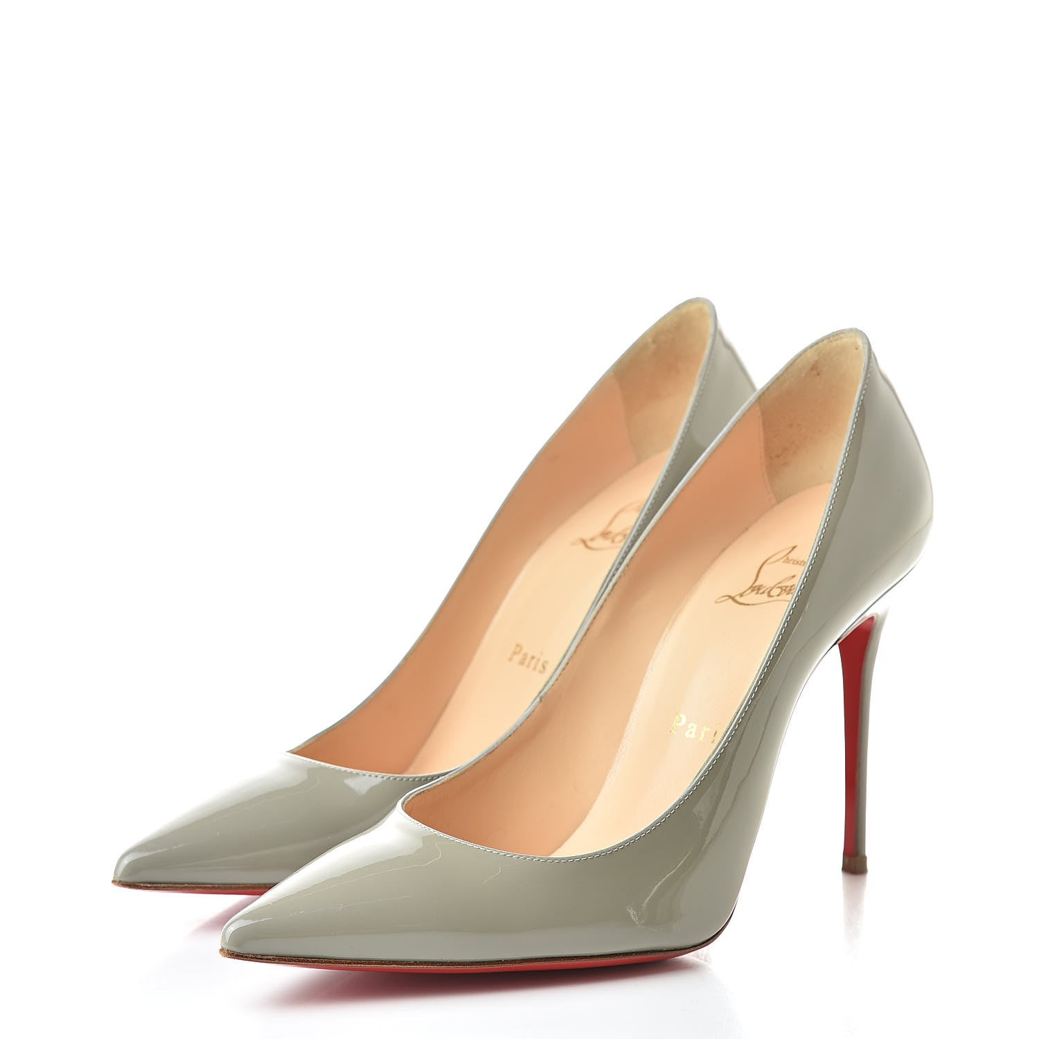 Christian Louboutin Patent Decollete 554 100 Pumps 36.5 Gris 3 of 14
