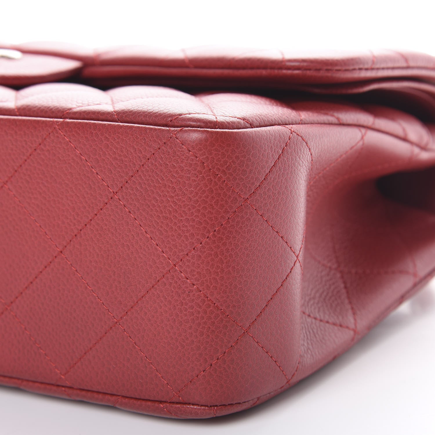 Chanel Caviar Quilted Jumbo Double Flap Red 9 of 10