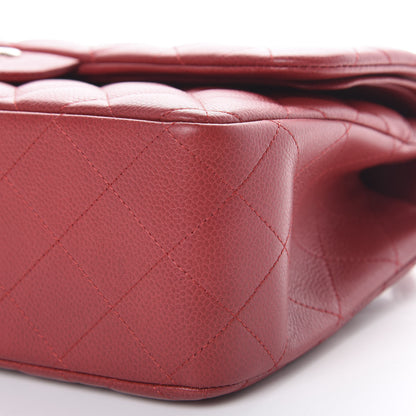 Chanel Caviar Quilted Jumbo Double Flap Red 9 of 10