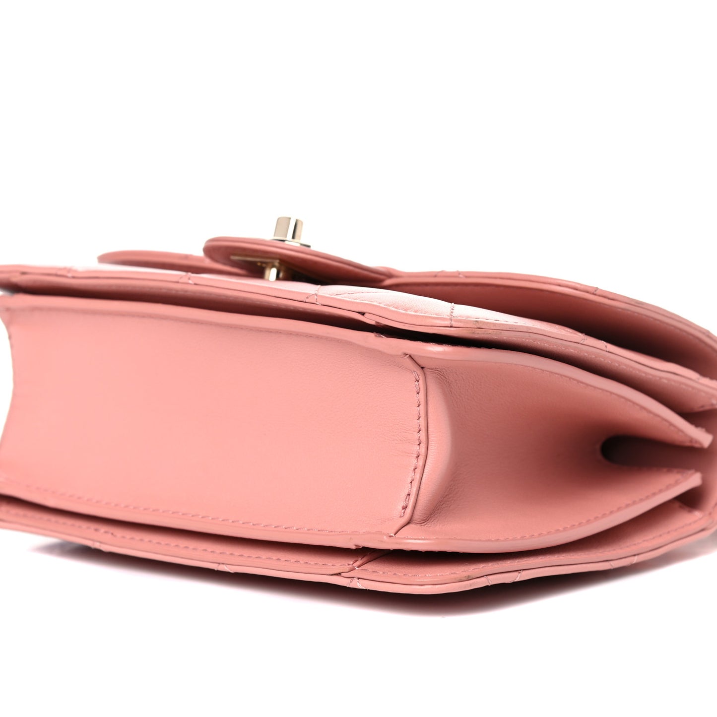 Calfskin Quilted Small Top Handle Flap Pink