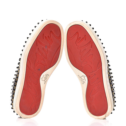 Christian Louboutin Calfskin Studded Womens Cador Flat 35.5 Black 7 of 17