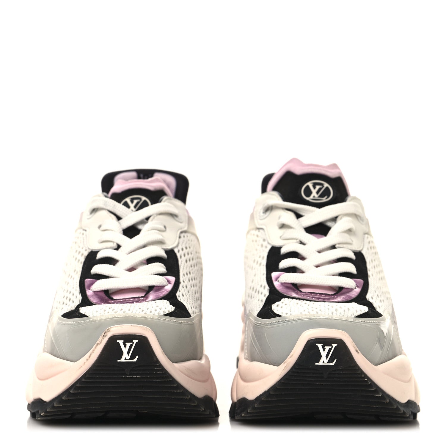 Louis Vuitton Mix Materials Suede Calfskin Run 55 Sneakers 39 Pink 3 of 9