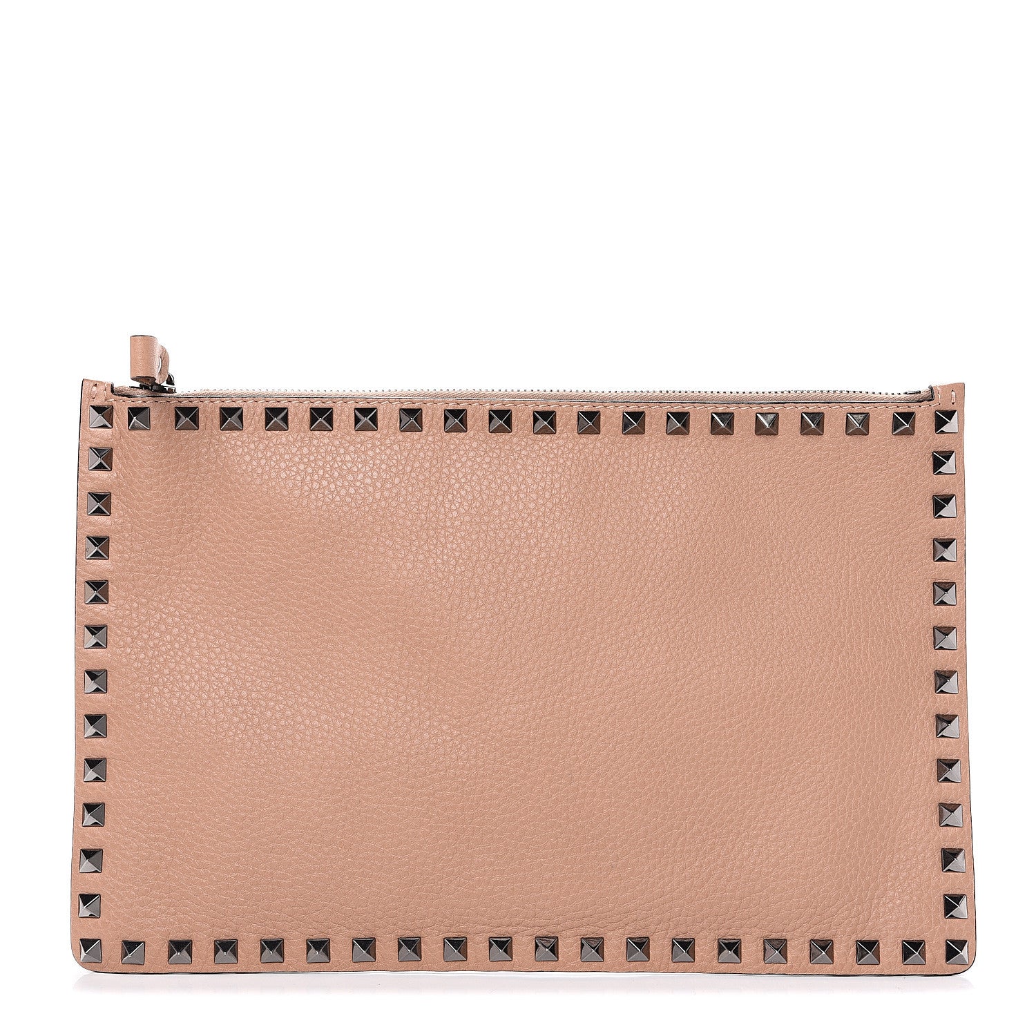 Valentino Garavani Pebbled Calfskin Large Rockstud Zip Pouch Skin Sorbet 1 of 7