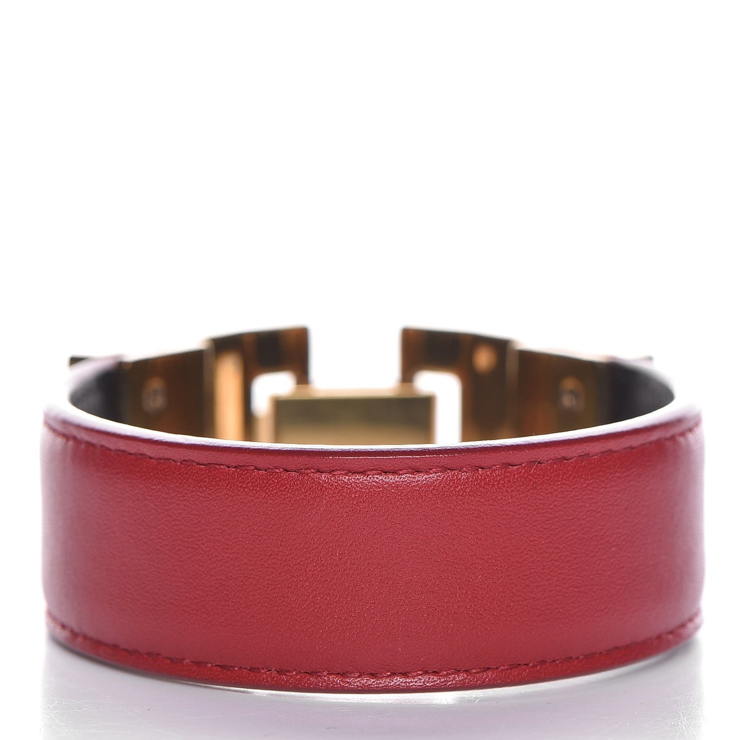 Calfskin Pyramid Stud Bracelet Red Gold