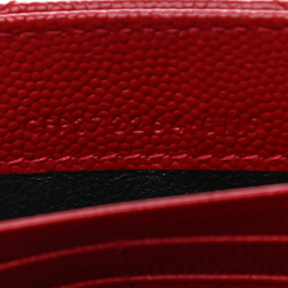 Saint Laurent Grain De Poudre Matelasse Chevron Monogram Flap Wallet Red 7 of 7