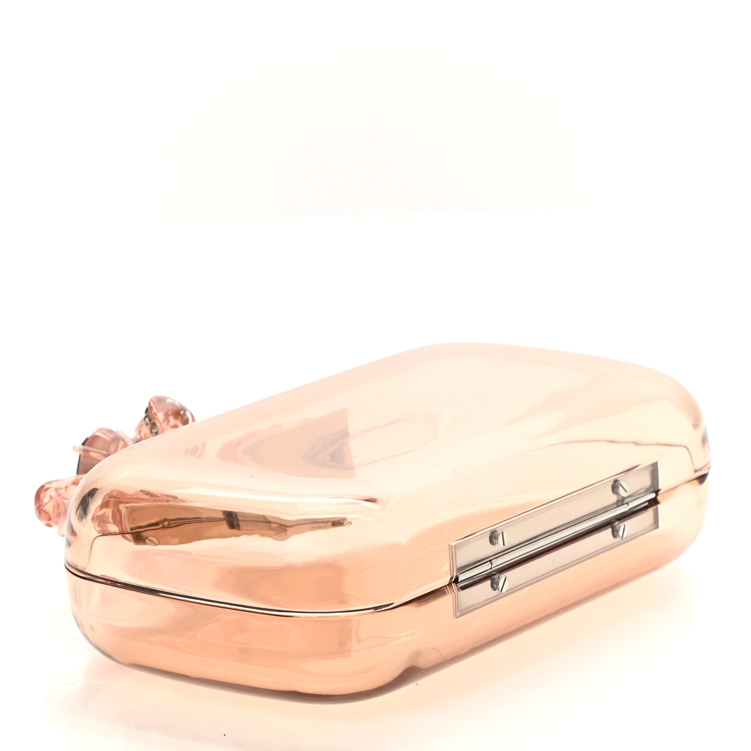 Alexander McQueen Plexi Skull Four Ring Clutch Blush 4 of 6