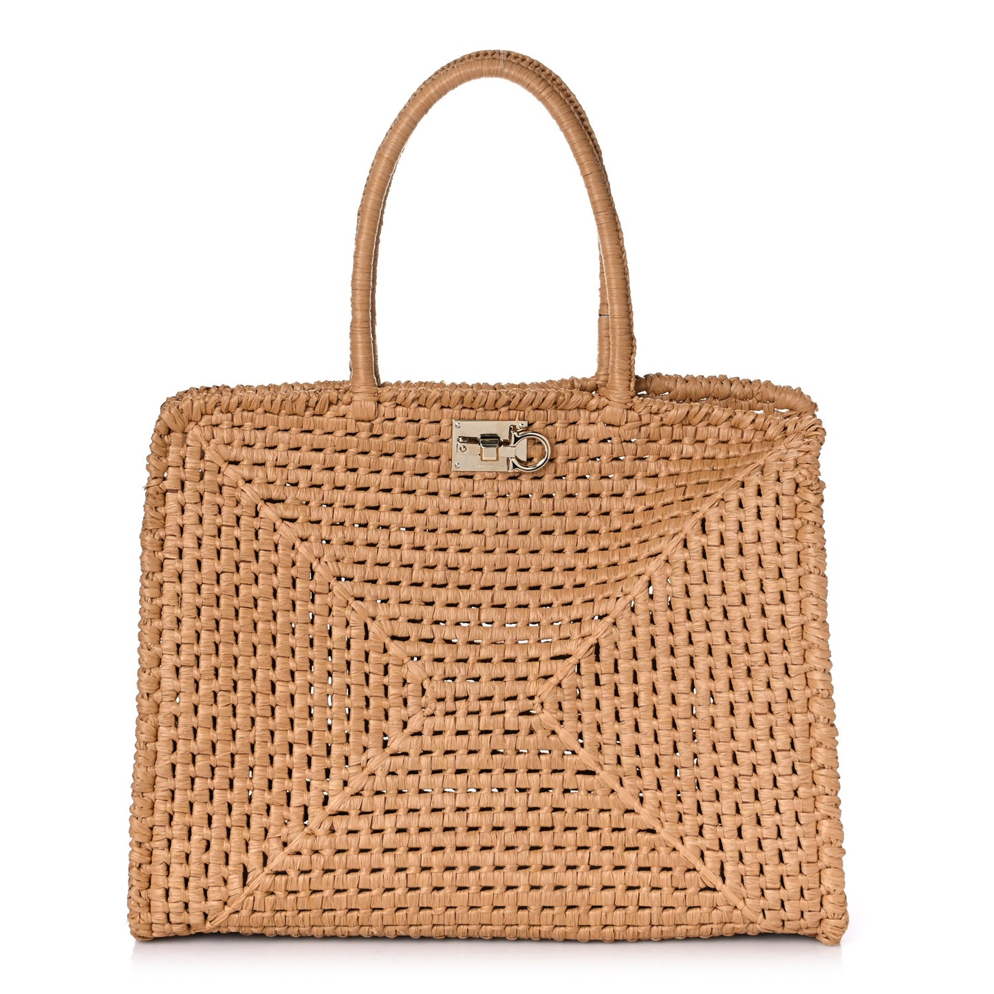 Raffia XL Studio Box Tote Natural