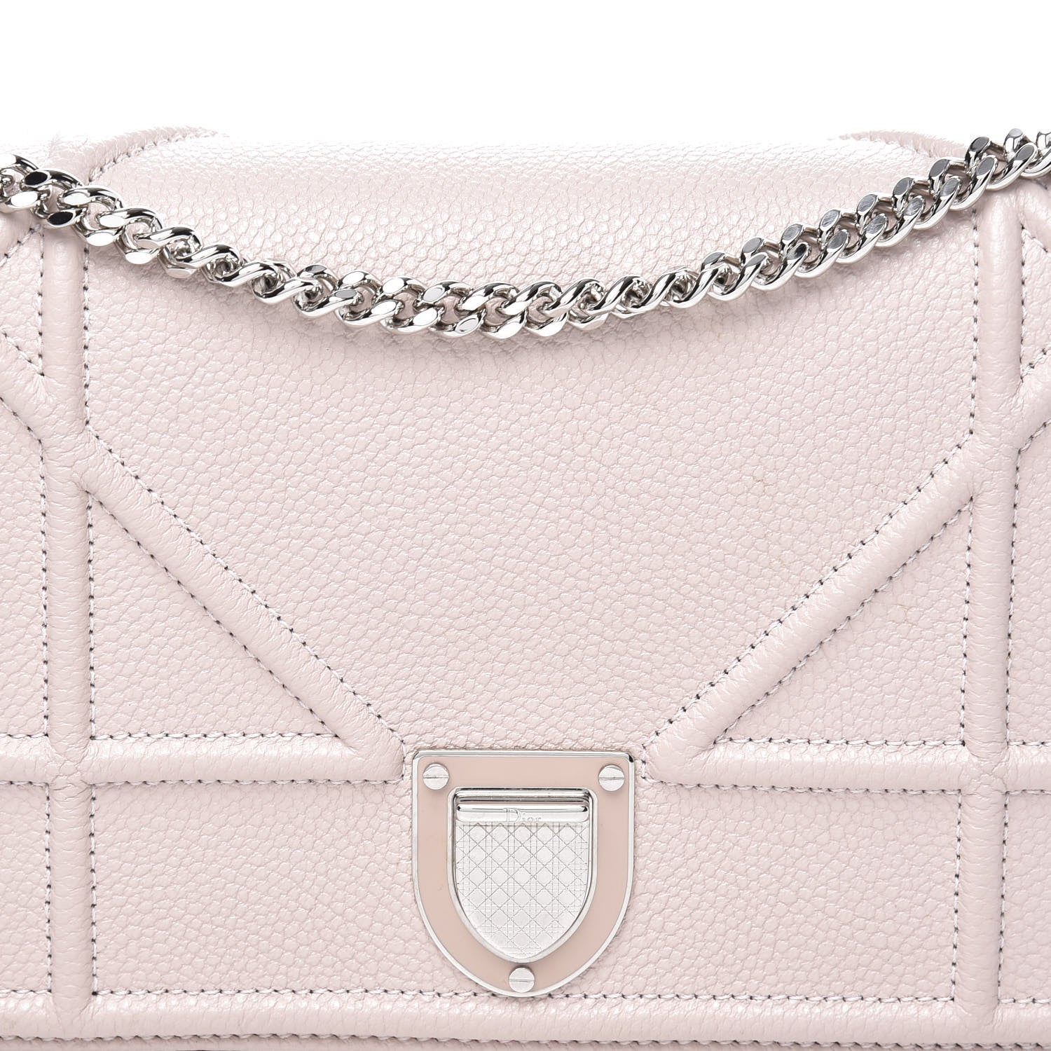 Christian Dior Grained Calfskin Diorama Wallet on Chain Pouch Rose Poudre 12 of 12