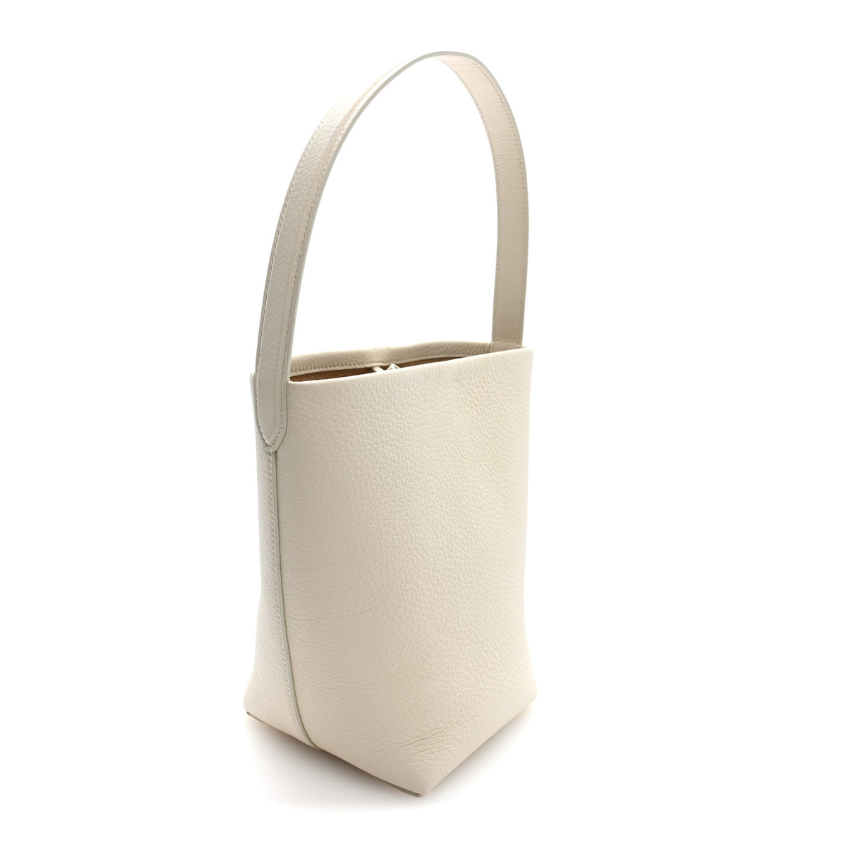Grained Calfskin Small N/S Park Tote Ivory