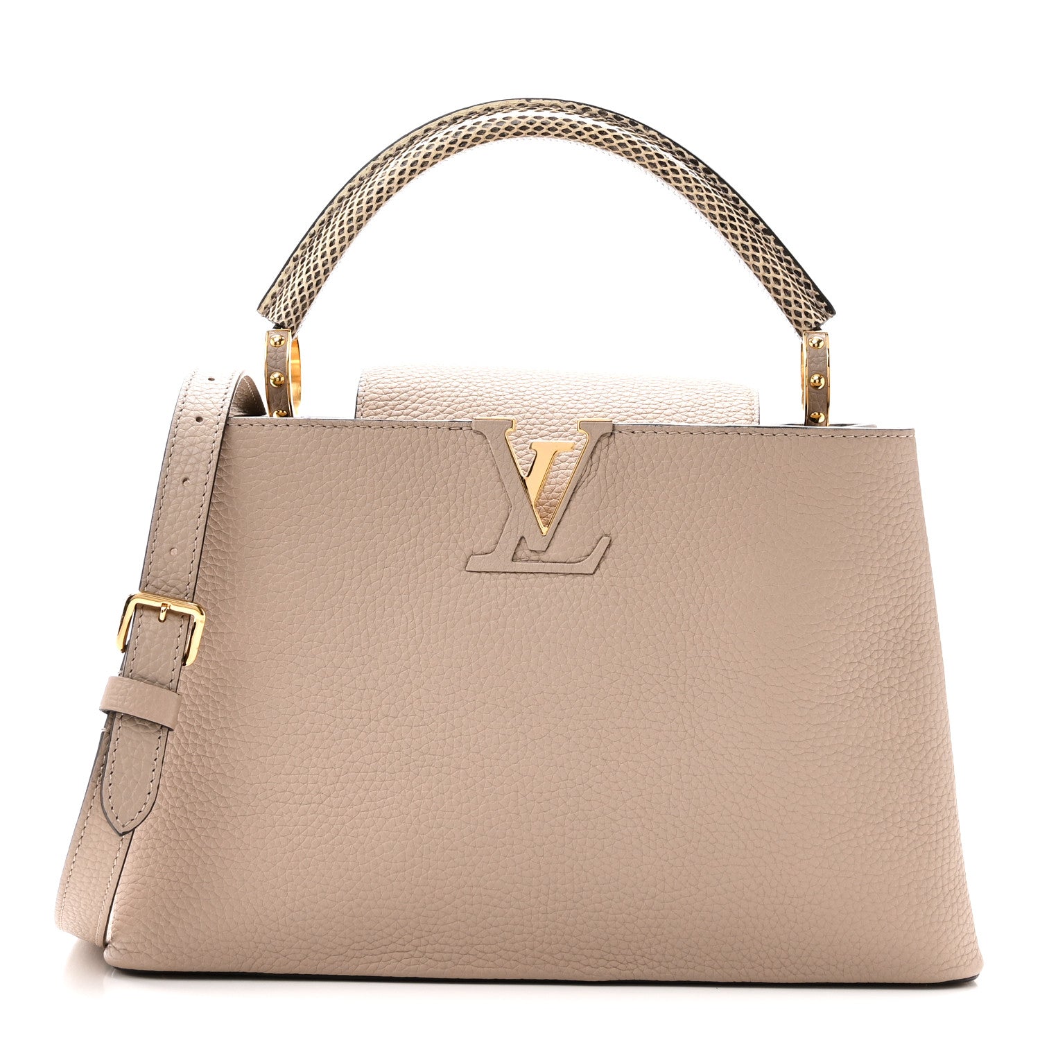 Louis Vuitton Taurillon Snakeskin Capucines PM Galet 1 of 10