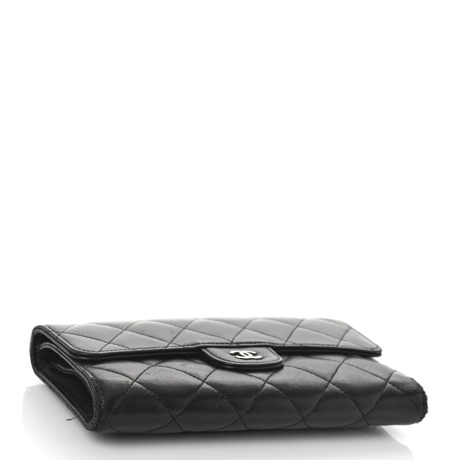 Chanel Lambskin Quilted Large Flap Wallet Black 4 of 13