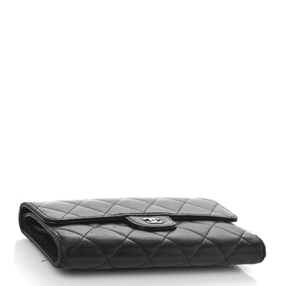 Chanel Lambskin Quilted Large Flap Wallet Black 4 of 13