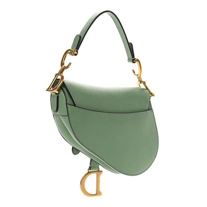 Christian Dior Grained Calfskin Mini Saddle Bag Green 3 of 9
