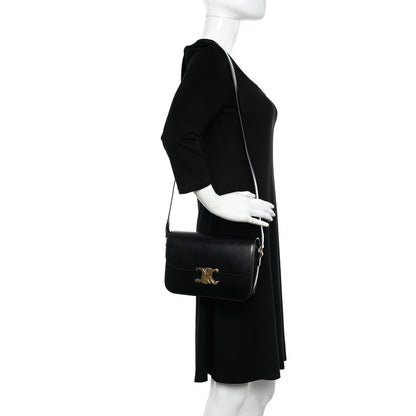 Celine Shiny Calfskin Medium Triomphe Black 3 of 14